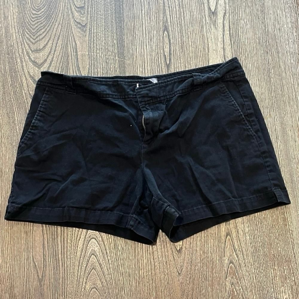 Soho Jeans New York & Company Chino Shorts Mid Rise Cotton Blend Black Size 12
